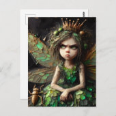 Carte Postale Insecte dorée fée agacée (Devant / Derrière)