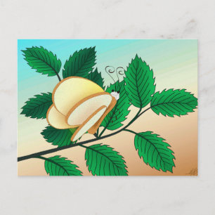 Carte Postale Insectes de verre - Pain et papillon