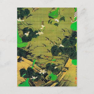 Carte Postale Insectes par Pond Side Peinture par Ito Jakuchu