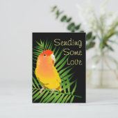 Carte Postale Inséparable Jaune Vibrant Amoureux des Oiseaux de  (Debout devant)