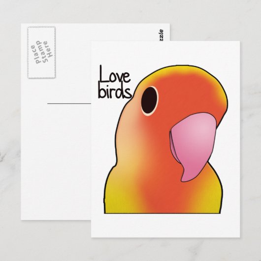 Carte Postale Inséparables (Devant / Derrière)