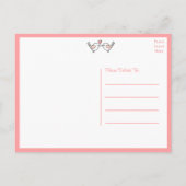 Carte Postale Inséparables Adorables Oiseaux d'amour Rose Mariag (Dos)