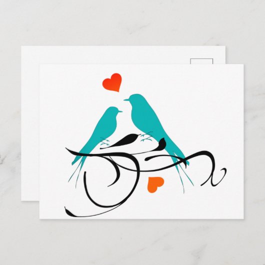 Carte Postale Inséparables bleus (Devant / Derrière)