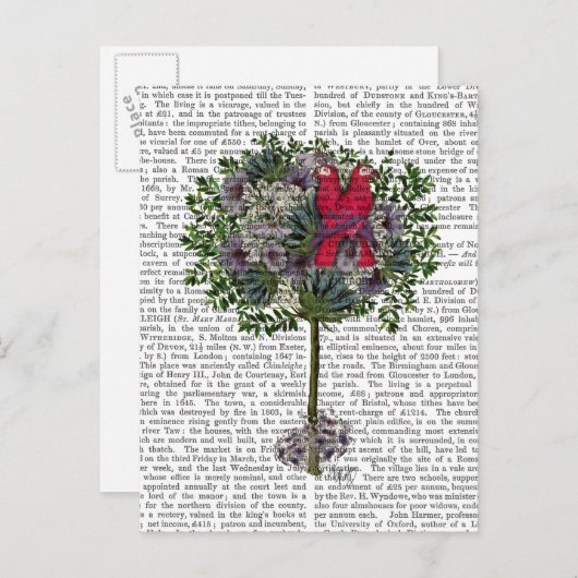 Carte Postale Inséparables dans un arbre (Devant / Derrière)