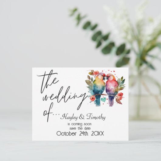 Carte Postale Inséparables : Enregistrer la date du Mariage. Mod (Debout devant)