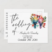 Carte Postale Inséparables : Enregistrer la date du Mariage. Mod (Devant / Derrière)