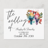 Carte Postale Inséparables : Enregistrer la date du Mariage. Mod (Devant)