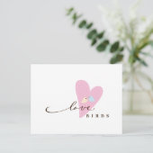 Carte Postale Inséparables et coeur (Debout devant)