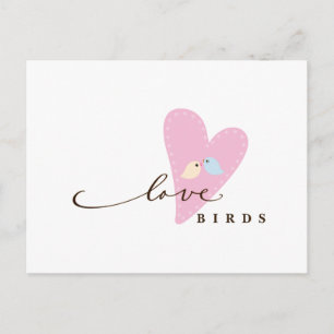 Carte Postale Inséparables et coeur