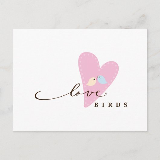 Carte Postale Inséparables et coeur (Devant)