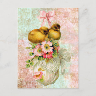 Carte Postale inséparables Flower Vintage Pâques Card art