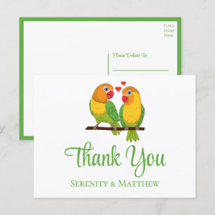 Carte Postale Inséparables Mariage Love Birds Merci