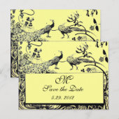 Carte Postale INSÉPARABLES mariages MONOGRAM noir et blanc jaune (Devant / Derrière)