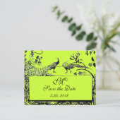 Carte Postale INSÉPARABLES mariages MONOGRAM noir et blanc vert (Debout devant)