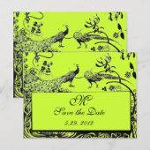 Carte Postale INSÉPARABLES mariages MONOGRAM noir et blanc vert (Devant / Derrière)