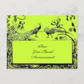 Carte Postale INSÉPARABLES mariages MONOGRAM noir et blanc vert (Dos)