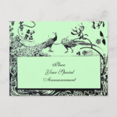 Carte Postale INSÉPARABLES mariages MONOGRAM noir et blanc vert (Dos)