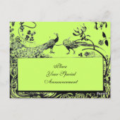 Carte Postale INSÉPARABLES mariages MONOGRAM noir et blanc vert (Dos)