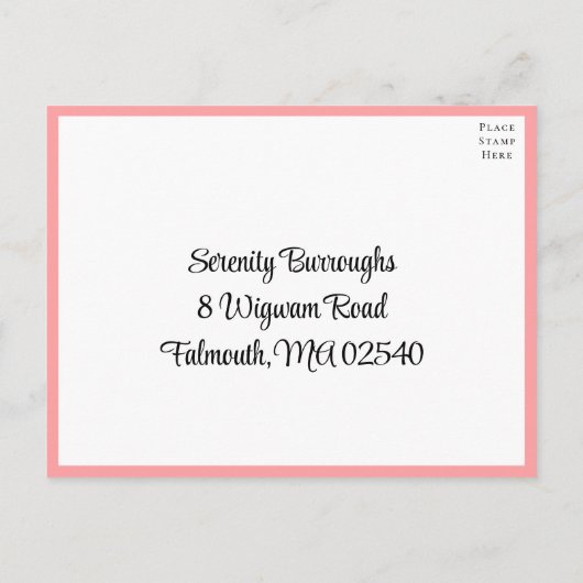 Carte Postale Inséparables mignons Lovebirds rose mariage RSVP (Dos)