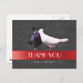 Carte Postale Inséparables modernes Merci de tableau rouge de ru (Devant / Derrière)