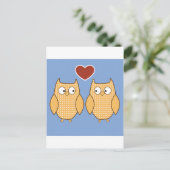 Carte Postale Inséparables Owls Blossom Heart Destiny Shower Par (Debout devant)