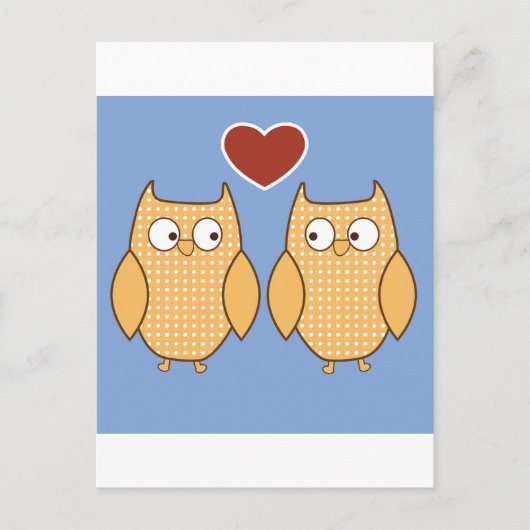 Carte Postale Inséparables Owls Blossom Heart Destiny Shower Par (Devant)