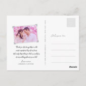 Carte Postale Inséparables roses & Fleurs pointillées Mariage lu (Dos)