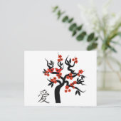 Carte Postale Inséparables Sakura cherry tree symbole d'amour ch (Debout devant)