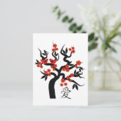 Carte Postale Inséparables Sakura cherry tree symbole d'amour ch (Debout devant)