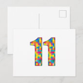 Carte Postale Insérer l'autisme pour garçon ou fille de 11 ans (Devant / Derrière)