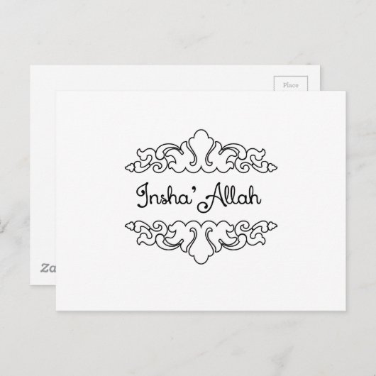 Carte Postale Insha'Allah (Devant / Derrière)