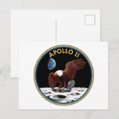 Carte Postale Insigne d'Apollo 11 (Devant / Derrière)