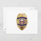 Carte Postale Insigne de chercheur privé (Devant / Derrière)