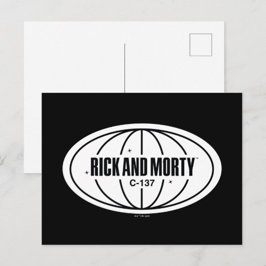 Carte Postale Insigne de cote Retro Rick et Morty C-137 (Devant / Derrière)