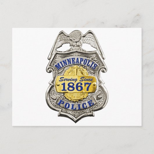 Carte Postale Insigne de police de Minneapolis Minnesota (Devant)