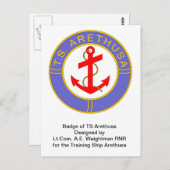 Carte Postale Insigne de TS Arethusa (Devant / Derrière)