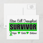 Carte Postale Insigne du survivant de la transplantation de cell (Devant / Derrière)
