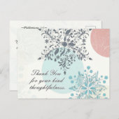 Carte Postale Inspirant Merci Écriture, Fleur Vintage (Devant / Derrière)