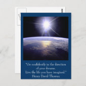 Carte postale inspirante. Citation : Henry David T (Devant / Derrière)