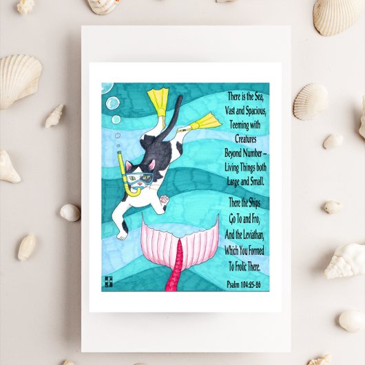 Carte Postale Inspirante Scuba Kitty