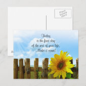 Carte postale inspirante tournesol (Devant / Derrière)