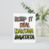 Carte Postale Inspiration Art "Keep It Real Hakuna Matata" (Debout devant)