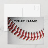 Carte Postale Inspiration Baseball Ajouter Votre Nom (Devant / Derrière)