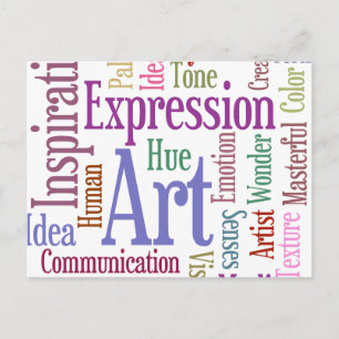 Carte Postale Inspiration de l'artiste créatif Word Art