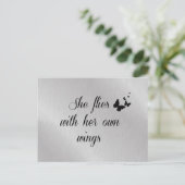 Carte Postale Inspiration Elle vole avec sa propre citation d'ai (Debout devant)