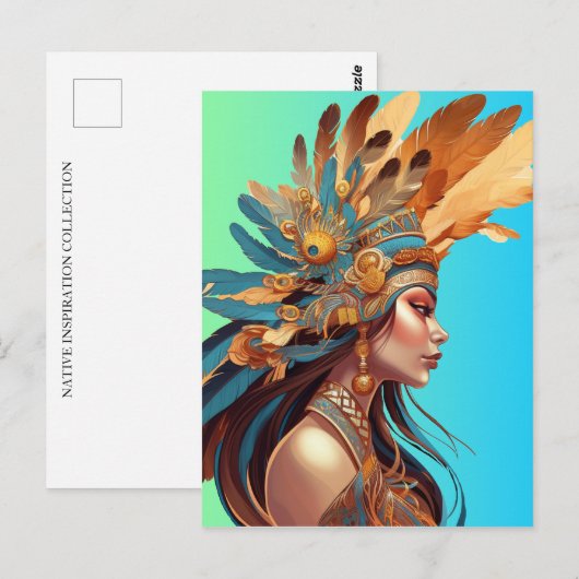 CARTE POSTALE INSPIRATION NATIVE #1 (Devant / Derrière)