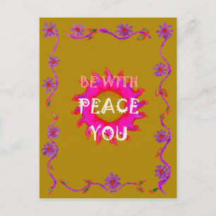 Carte Postale Inspiration "Peace Be With You" Vector Design