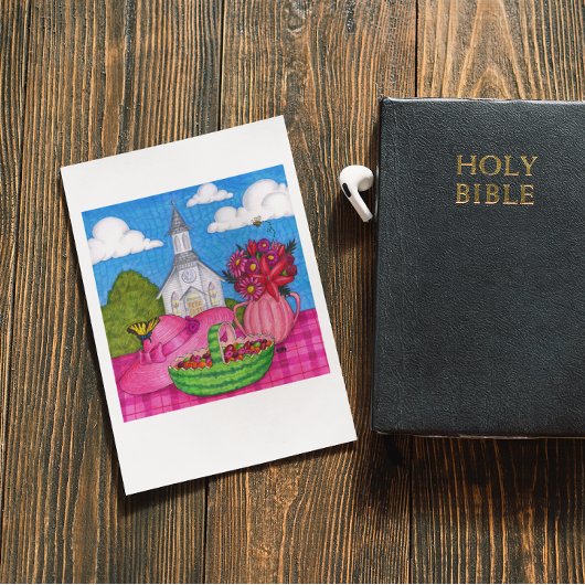 Carte postale Inspiration Pique-Nique Église