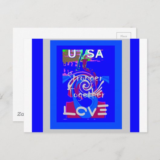 Carte Postale Inspiration USA Nous Sommes Forts Ensemble Avec Am (Devant / Derrière)