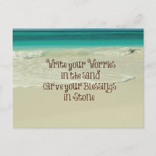 Carte Postale Inspirational Carve your Blessings in Stone Citati (Devant)